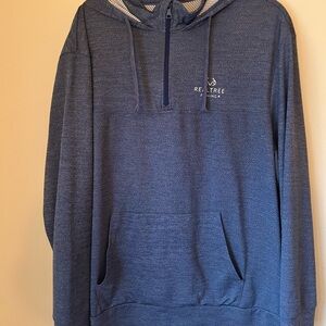 Realtree Men's Heather Navy Blue Hooded Pullover Sweatshirt
